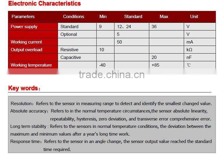 LCA310 Single axis Low cost Inclinometer With Voltage Output From Shenzhen Factory