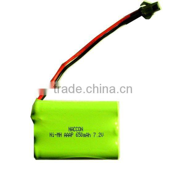 AAA NiMH Battery pack with 650mAh AAA NiMH Battery f