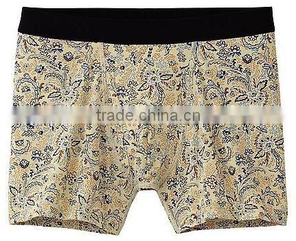 Stylish low rise antimicrobial quick dry printed microfiber men underwear briefs boxer shorts