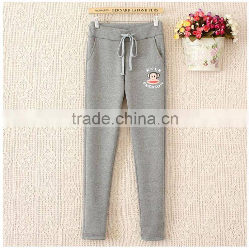 2016 Winter Custom Jogger Sweatpants, Wholesale cartoon monkey printed Women's Sports Sweatpants