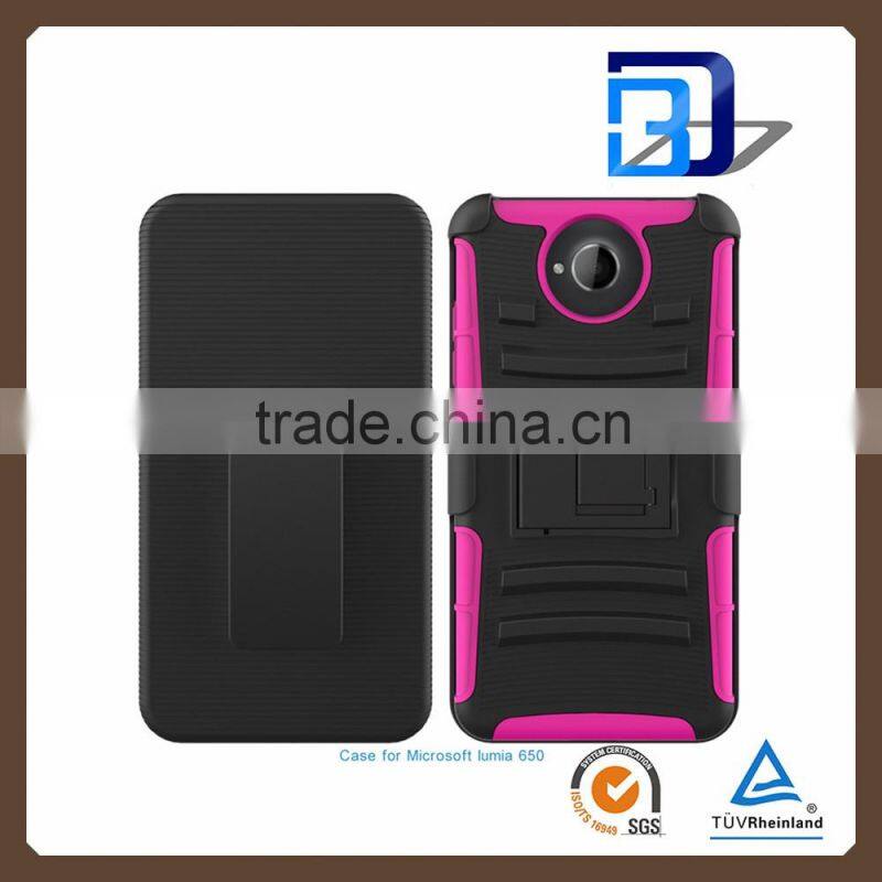 New products 3 in 1 Holster Silicone + PC Hybrid Kickstand handy Belt Clip Case for Microsoft Nokia Lumia 650 Cover accessory