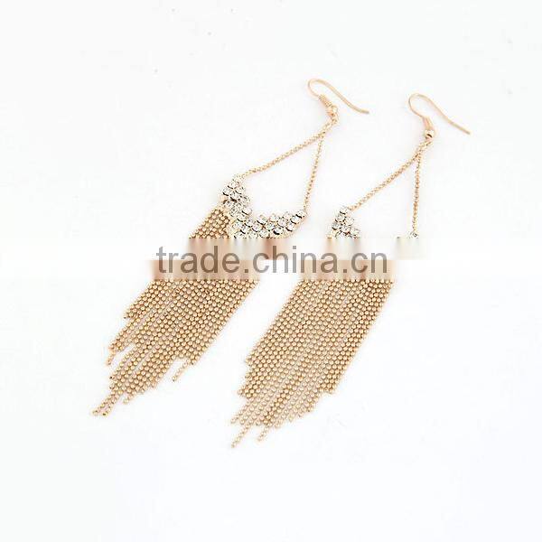 Fashion design metal tassel hanging earrings for women
