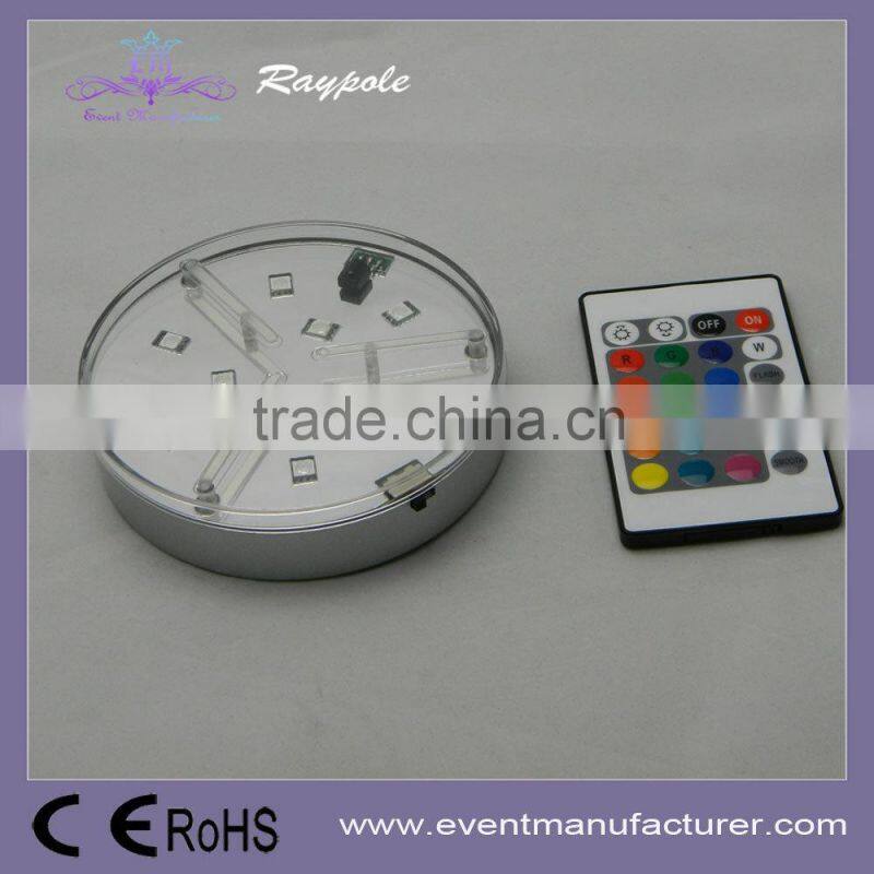 Wedding supplies wine bottle under vase LED centerpiece base 4" glass vase