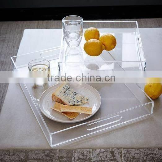 Cheap price good quality customized square acrylic tray wholesale