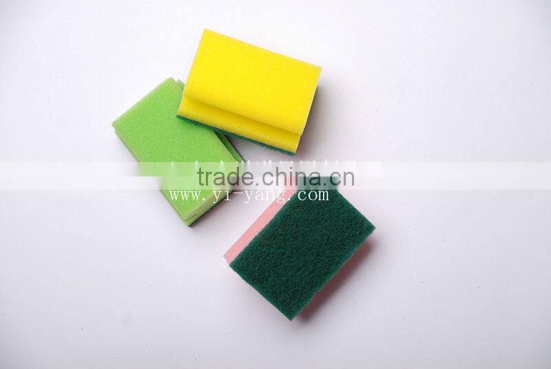 pot & pan scouring pad with sponge