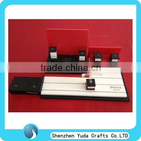 Top grade counter stand for wathces, custom wholesale wood watch display