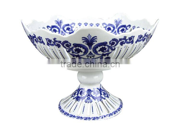 New design hand made elegant custom decorative ceramic fruit bowl