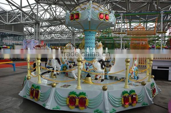 Swing rotating rides mini carousel horses amusement park carousel