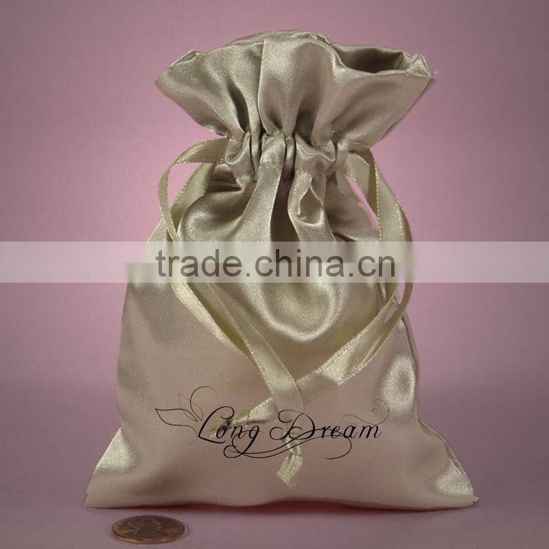 satin lingerie bag with drawstring close