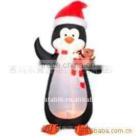 Inflatable Christmas decoration penguin with red box