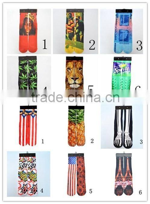 Wholesale socks 3d digital stereo printing thickening terry socks basketball teen tube socks young boy tube socks