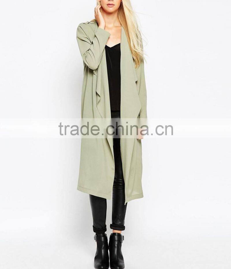 Wholesale elegant fashion autumn trench long coat
