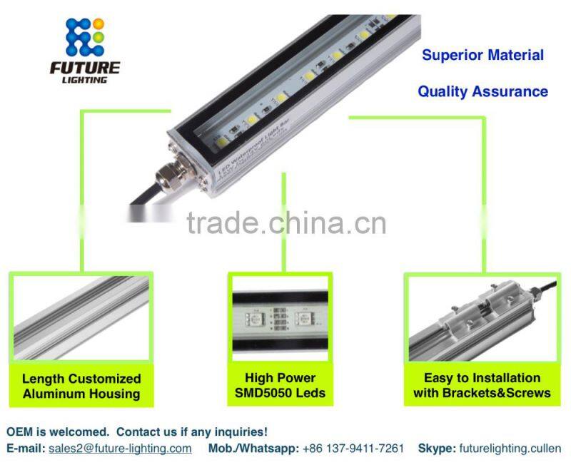 Waterproof 15w RGB color SMD5050 landscape lighting linear led strip light bar