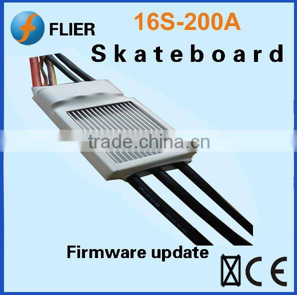 Flier hot selling 16S 200A brushless controller motor esc for rc skateboard