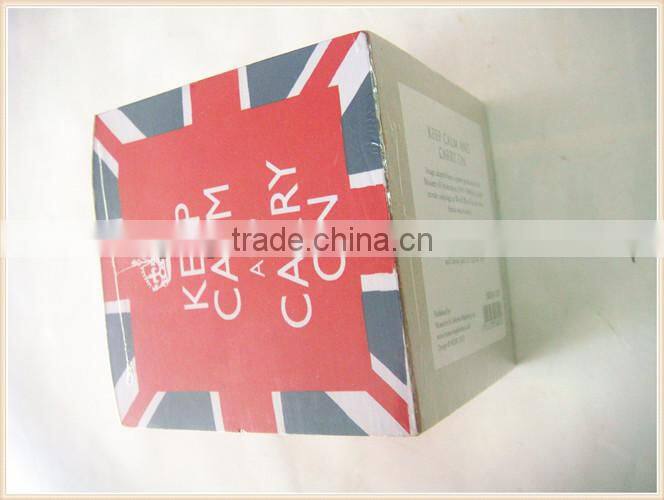 color paper memo cube,paper memo cube with pen hole