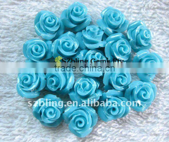 Wholesale gemstone craft synthetic turquoise carved flower beads for bracelet