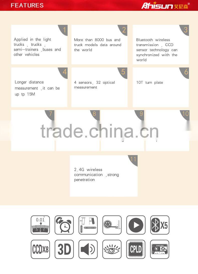 bluetooth laser ccd truck wheel alignment machine factory price