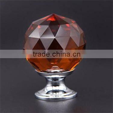 Amethyst Antique Brass Interior Drawer Glass Knob with Metal Base