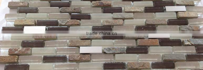 asian mosaic tiles glass mix stone mosaic tile (crystal glass )