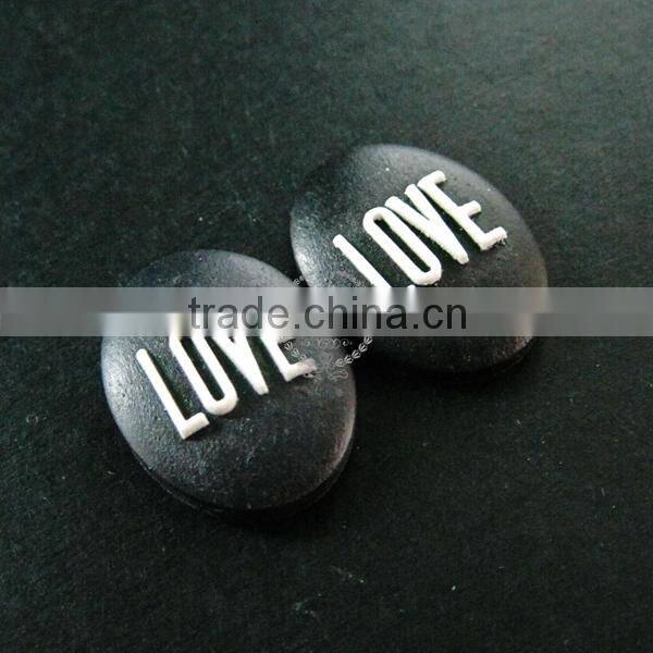 18x25mm oval love letter resin cameo black vintage style cabochon DIY pendant charm supplies 4120088