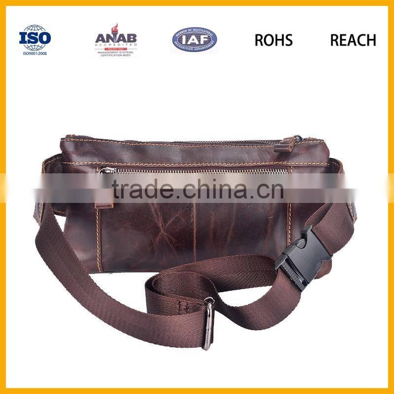 Men's PU Leather Fanny Waist Pack Bum Hip belt bag Shoulder Clutch Handbag
