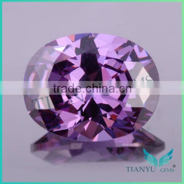 18K Yellow Gold Cubic Zirconia rings, 8*10mm Oval cut L-Purple Loose CZ stones Price