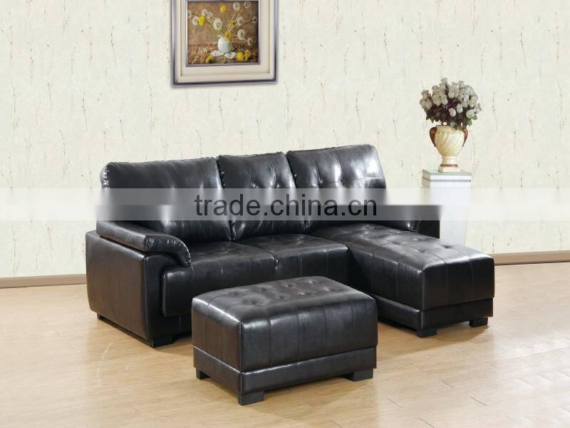 modern leather corner sofa, living room leather sofa, L shape sofa set