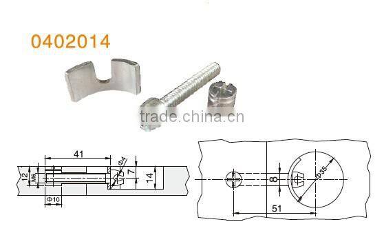 furniture hardware zinc plated steel furniture connecting bolt and universal steel furniture connector