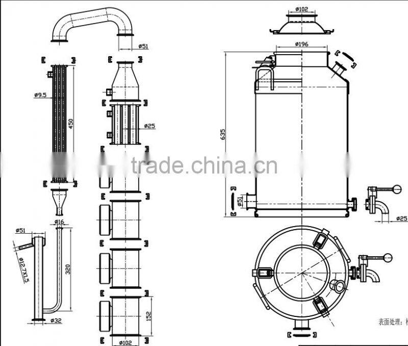 Customize Stainless Steel Water / Alcohol Distiller / distillation equipment