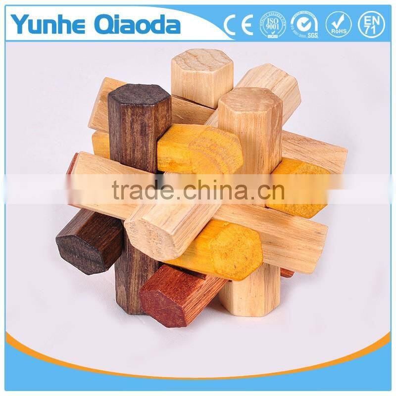 High quality kids wooden interlocked IQ toys for wholesale