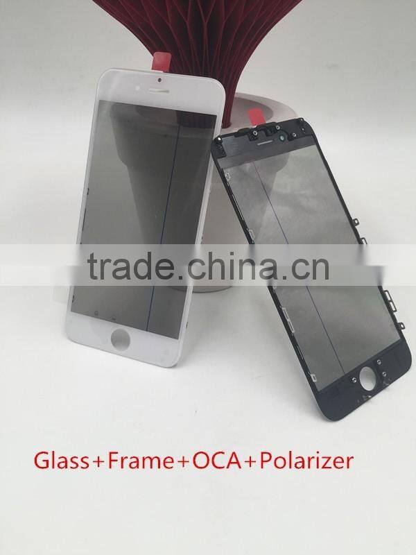 glass assembly 4 in 1 for iphone 6 glass frame oca polarizer for iphone refurbish