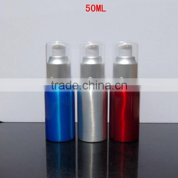 Wholesale 20ml-300ml empty cosmetic packaging aluminum bottle lotion bottle shampoo alumimum pump bottle