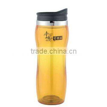 Colorful comfortable striped Auto mug plastic Eco-friendly auto travel cup mug with good friction