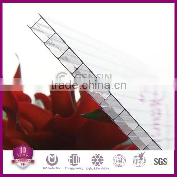 GENSIN best price 12/16mm polycarbonate triplewall hollow sheets 2100*5800mm