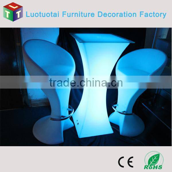 Manufacturer L56*W49*H105CM PE bar stool chair with remote control 16 mix changeable colors