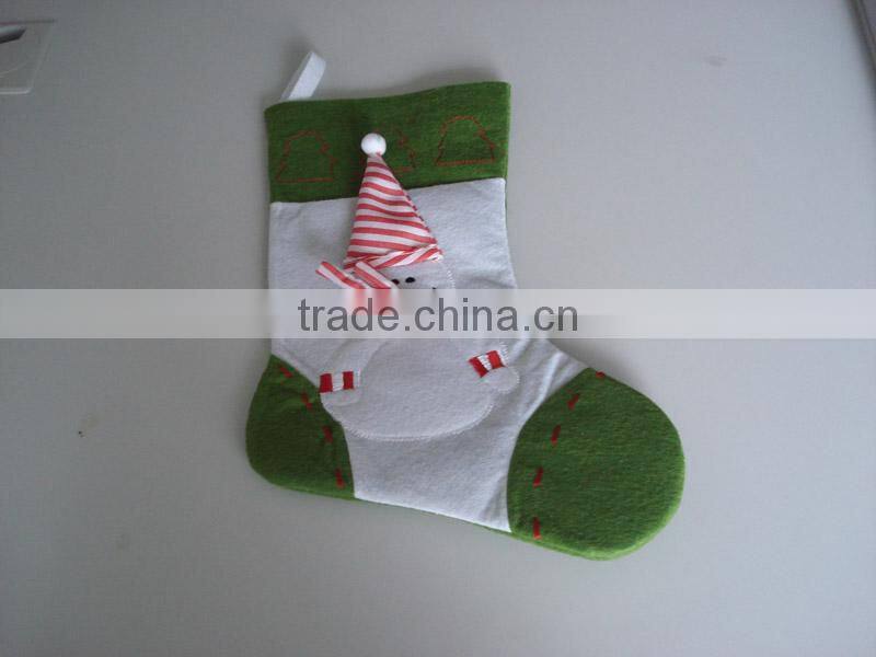 150505 Felt Christmas Stocking with Santa Snowman and Reindeer