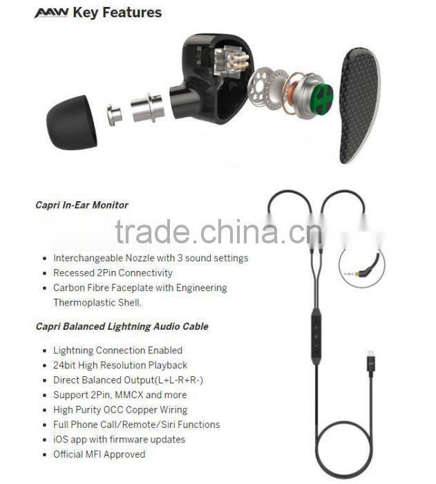 High Quality Stereo Sound Professional Earphone For iPhone 7, MFI Approval 8.2mm In-ear Headphone For iPhone 7/7Plus