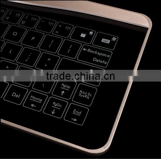 Newest Fashion Glass Touch LED Backlit Universal Wired Keyboard Transparent Glass LED Touch Keyboard