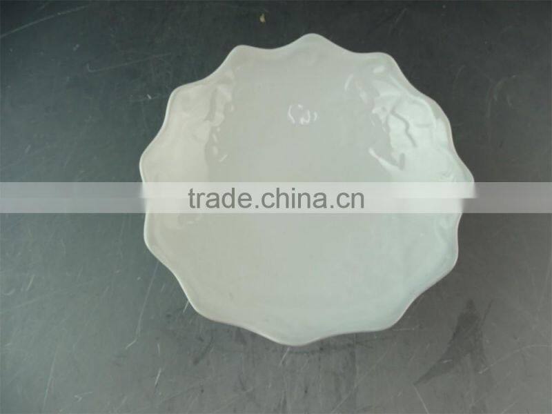 Daily use round porcelain pop fruit plate, wholesale white porcelain plate with cheap price