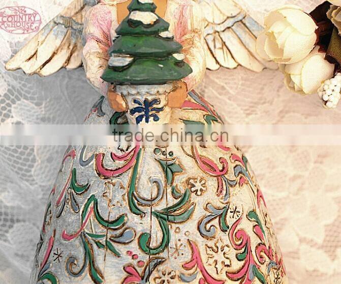 High-quality polyresin hand paint angel with wings vienna souvenirs