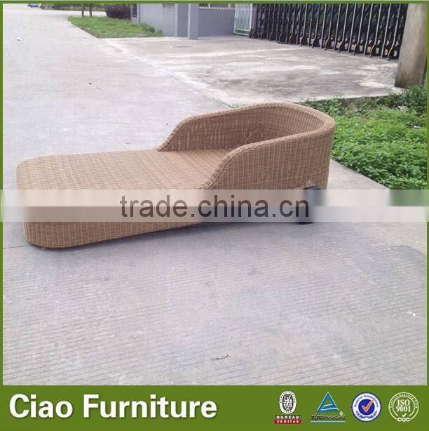 2015 new design hotel furniture rattan sun lounge