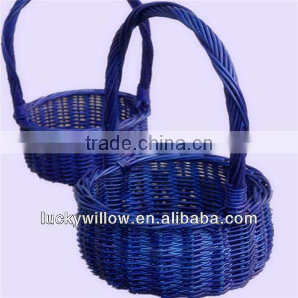 delicate small cheap wicker basket with handle wholesale