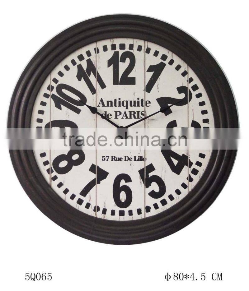 irregular 80"D antique black metal clock wall decorative