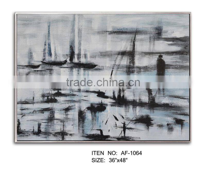 Abstract Oil Painting with Floating Frame