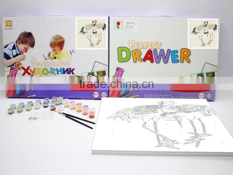 Diy digital painting by numbers Kids funny owl painting colorful painting