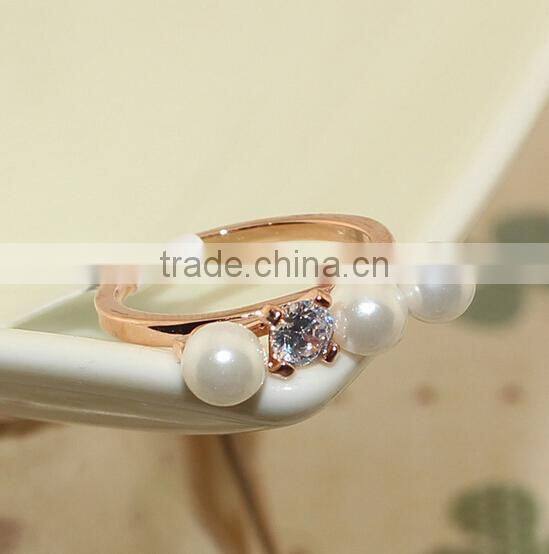 Japan &Korea bowknot pearl Diamonds Rings
