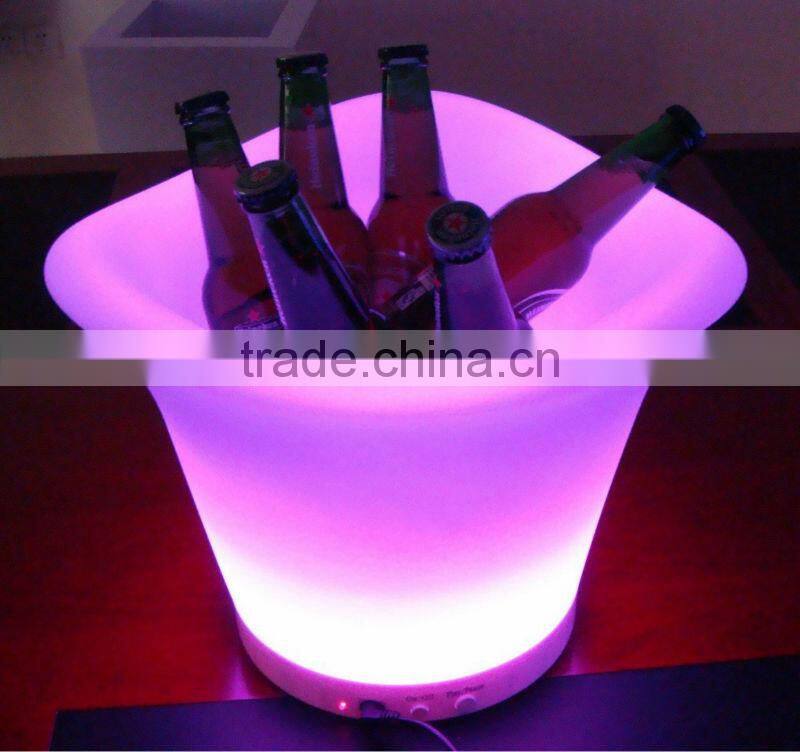 plastic led luminous ice bucket for hotels
