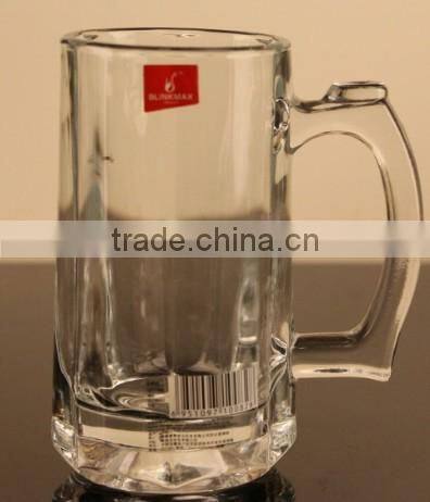 Custom design 350ml Glass beer cup with handle