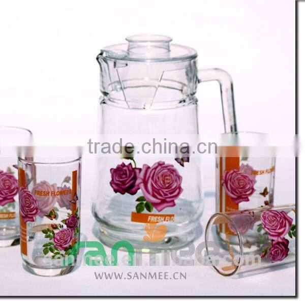 Home Decorative Glass Drinking Sets Big Jar Glass Water Sets