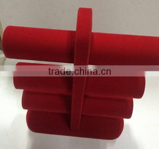 Red velvet 4 layer bracelet holder/stand